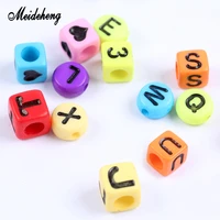 acrylic big hole square round beads number letter alphabet beads diy beads for bracelets necklaces handmade gifts meideheng
