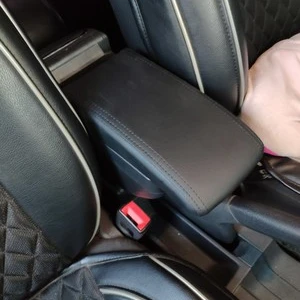 F Style All Black Для Ford Focus 2 Mk2 2005-2011 подлокотник коробка вращающийся из искусственной кожи центральный ящик для хранения с подстаканником пепельница USB в - Название цвета: F Style All Black