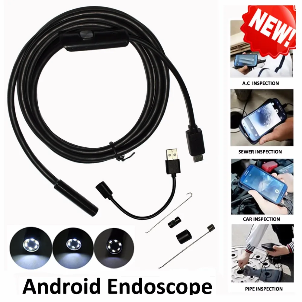 USB эндоскоп с гибкой камерой длина 1 м 2 3 5 мм|usb borescope camera|camera flexibleendoscope camera |