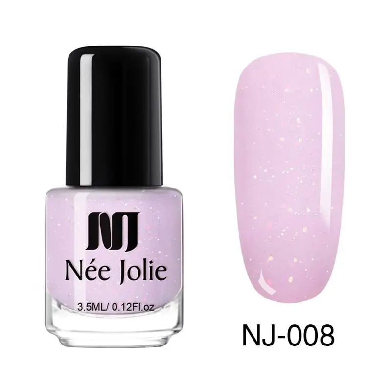 Glimmer NJ-08 NEE JOLIE 3,5 мл Лак для дизайна ногтей карамельный телесный цвет Быстросохнущий розовый проблесковый лак для ногтей 31 цвет Защита окружающей среды - Color: Glimmer NJ-08