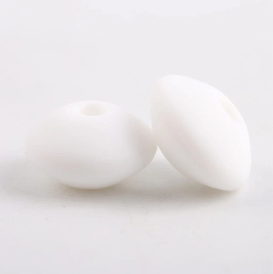 White Силиконовые счеты бусины 30 шт. DIY пустышки цепи аксессуары бусы, не содержат Бисфенол А сделано для мамы чечевицы пищевой класс детский Прорезыватель 12 мм - Цвет: White
