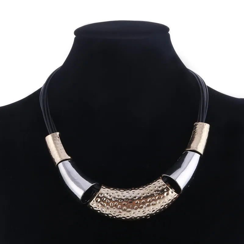 Новинка, длинное ожерелье, s воротник, Gros Collares Bib, массивная женская кожаная веревка, колье, ожерелье, винтажное массивное ожерелье, бусы, ювелирное изделие