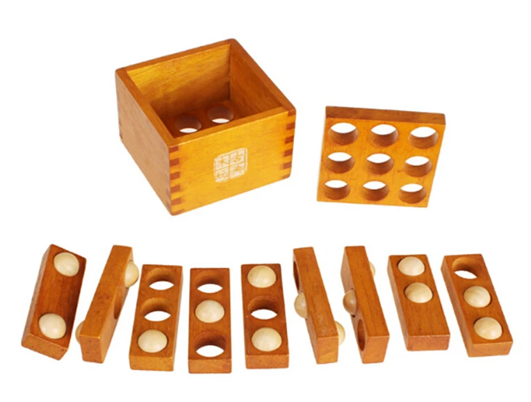 

Difficulty Level 3D Wooden Game Traditional IQ Brain Teaser Puzzle for Adults Children