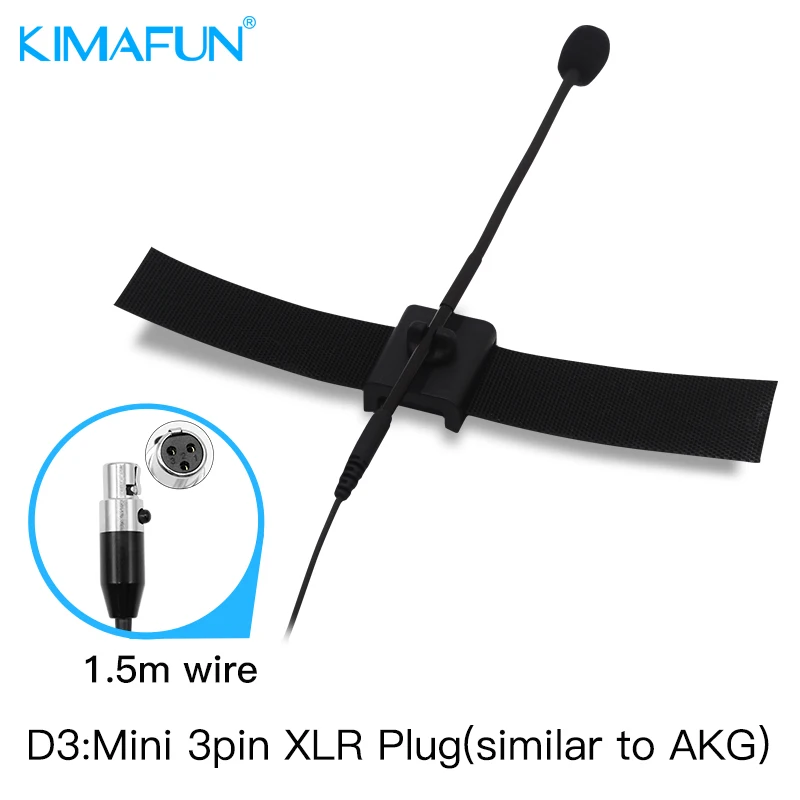 KIMAFUN CX900 нагрудный Микрофон Воротник Пикап микрофон проводной инструмент флейта микрофон клип для Shure Sennheiser MiPro AKG - Цвет: D3 plug