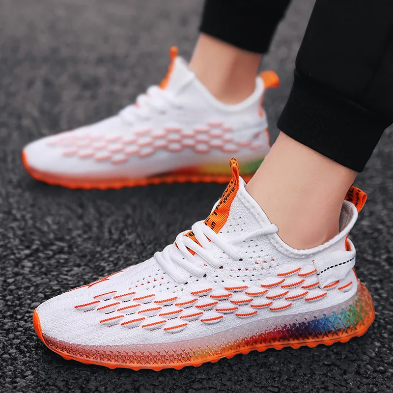 2019 Hot 4D Print Fly Shoes Male Colour Coconut Shoe Jelly Bottom Leisure Time Running Motion Trainers | Обувь