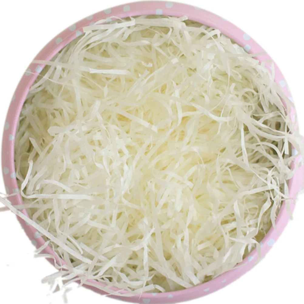 cream 100 г/упак. многоцветная модная корзина для бумаги с измельченными краями, измельченная бумажная корзина, наполнитель «Трава», подарок для свадебной вечеринки - Цвет: cream