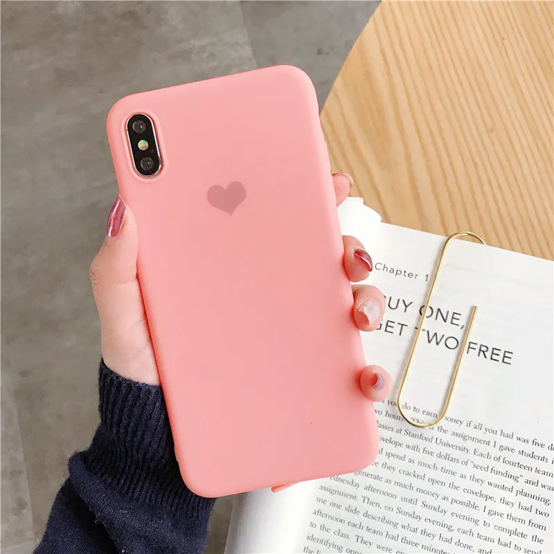 2 Чехол для телефона с сердечком для Iphone 6 6 S 7 8 Plus XS Max XR X мягкий силиконовый ультратонкий простой чехол - Цвет: 2