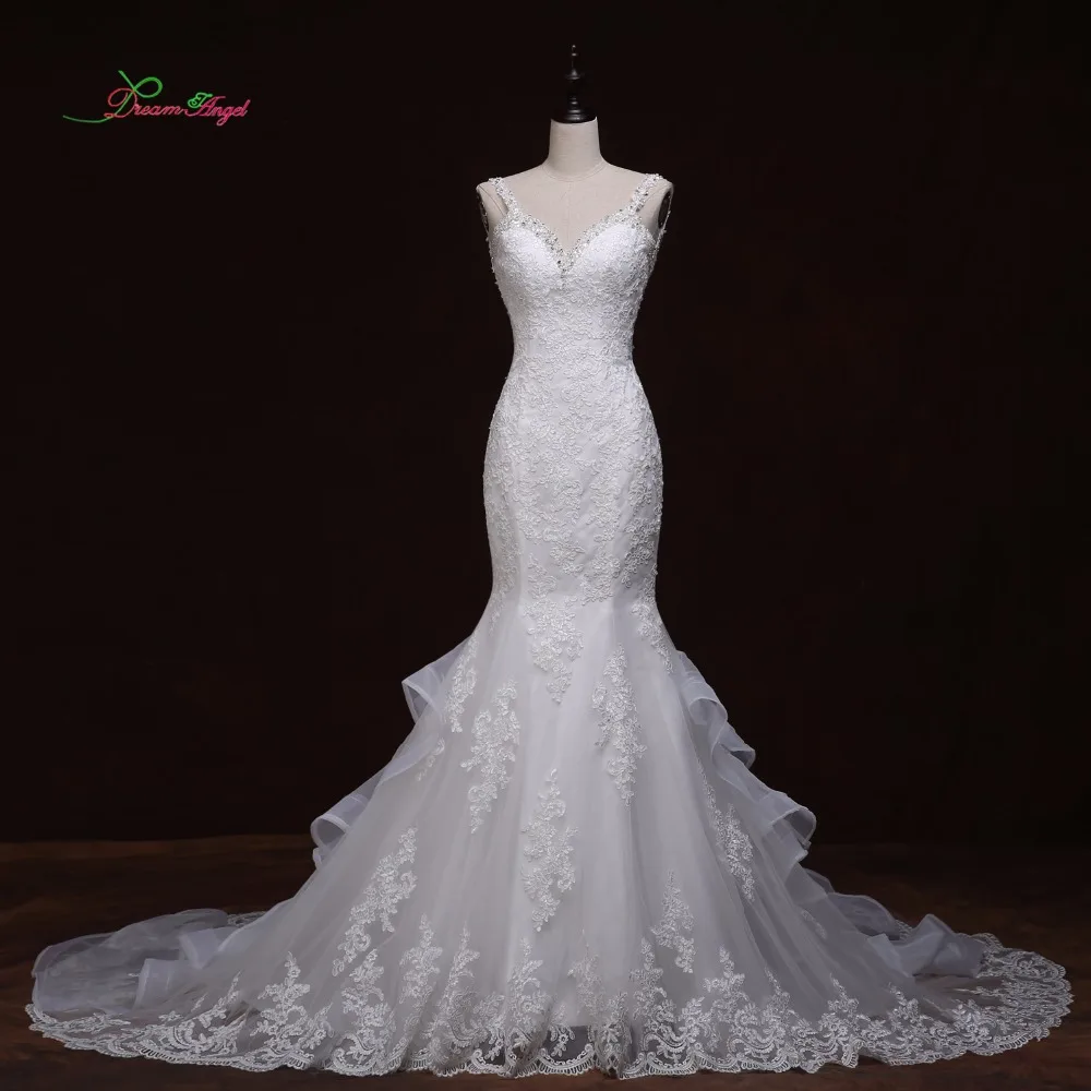 Fmogl сексуальные милые с открытой спиной Русалка свадебное платье 2019 аппликации