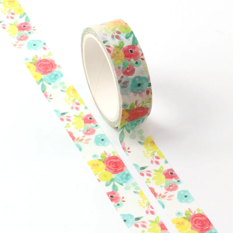 1 Маскировочная лента Washi цветные бумажные Маскировочные ленты с цветами