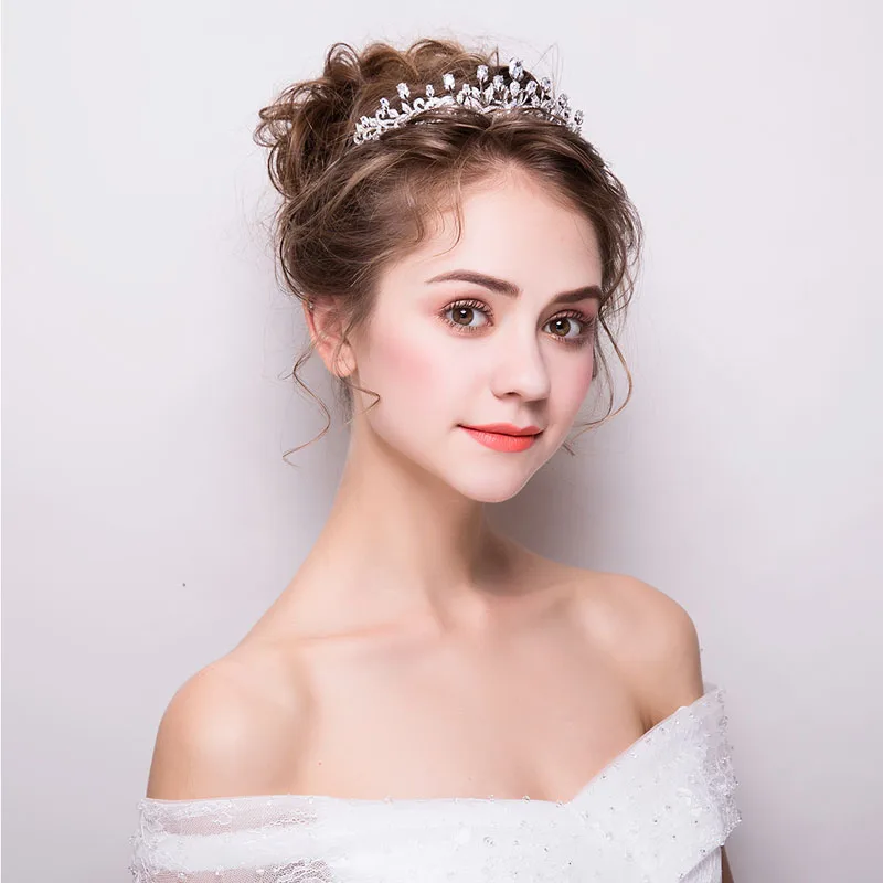 SLBRIDAL Gorgeous Wedding Cubic Zircon Tiara Bridal CZ Crown Queen Princess Pageant Party Headpiece Bridesmaids Hair Accessories | Украшения