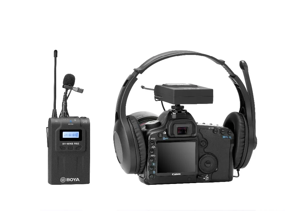 BOYA BY WM8 UHF двухканальный петличный беспроводной микрофон с ЖК экраном для камеры
