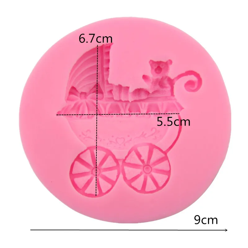 Сахарные детскую коляску Силиконовая Форма Fondant Mold торт декоративные