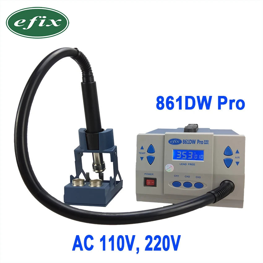 Efix 861DW Pro наладочная SMD паяльная станция горячего воздуха AC 110 В 220 1000 Вт Тепловая