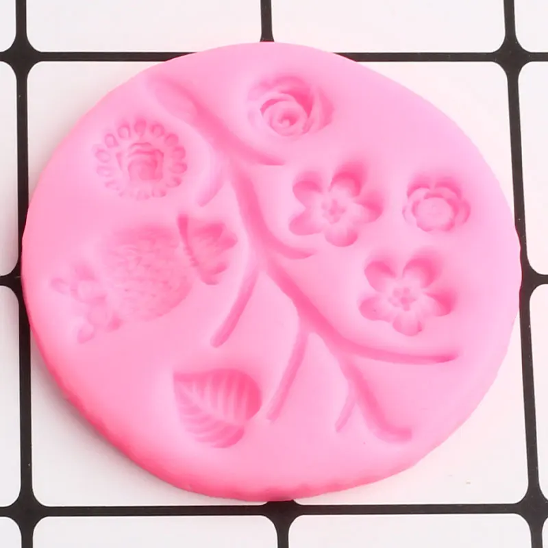 Форма для мастики в виде листьев и ветвей розы | Дом сад