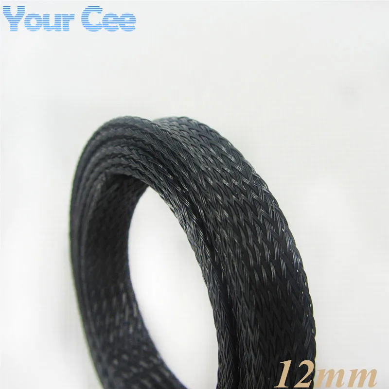 

!! 1M Sheathing Auto Wire Harnessing Nylon Braided Cable Sleeving 12MM Black