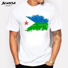 Мужская футболка BLWHSA, летняя футболка с коротким рукавом, флаг Джибути хлопок, 100%, хип-хоп, с национальным флагом джибутии, крутые футболки