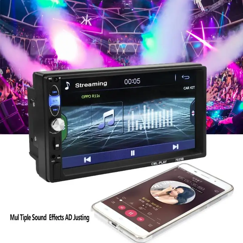 VODOOL 7 дюймов 2DIN Bluetooth в тире стерео MP5 плеер FM Радио MP3 музыка воспроизведение аудио USB автомагнитолы реверсивный изображения Minitor