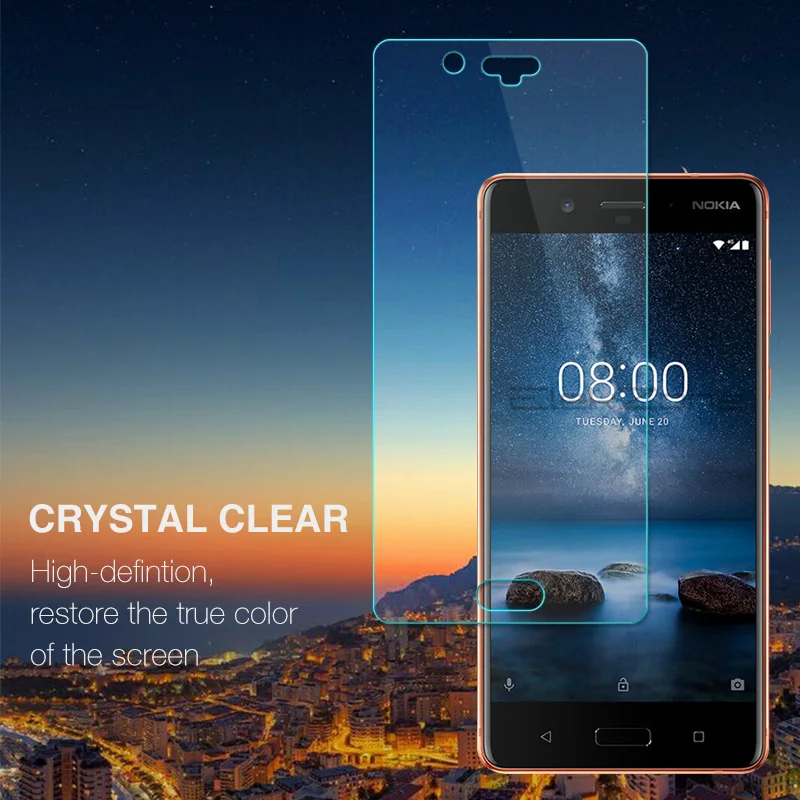Прозрачное закаленное стекло 9H для Nokia 8 Защитная пленка экрана 1 HD