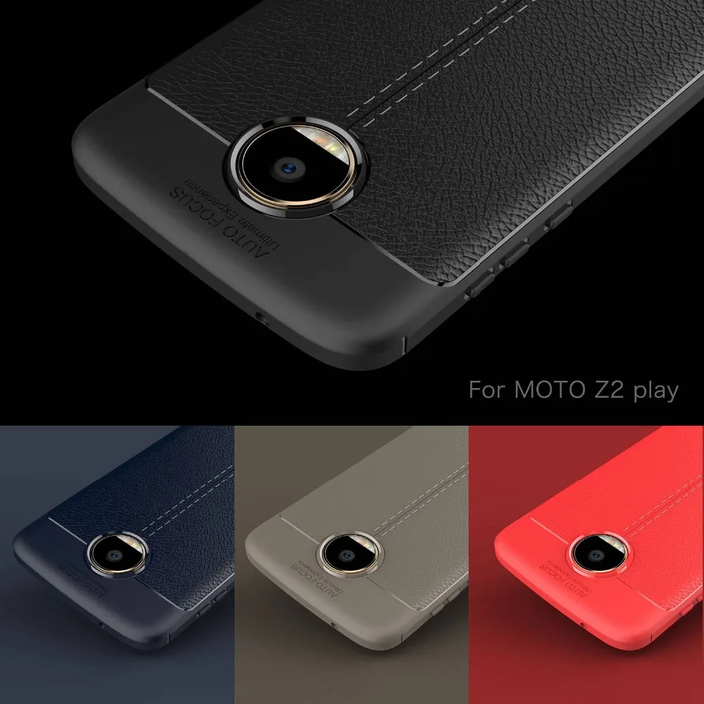 Силиконовый чехол для телефона Motorola Moto Z2 играть Обложка Роскошные шагреневой