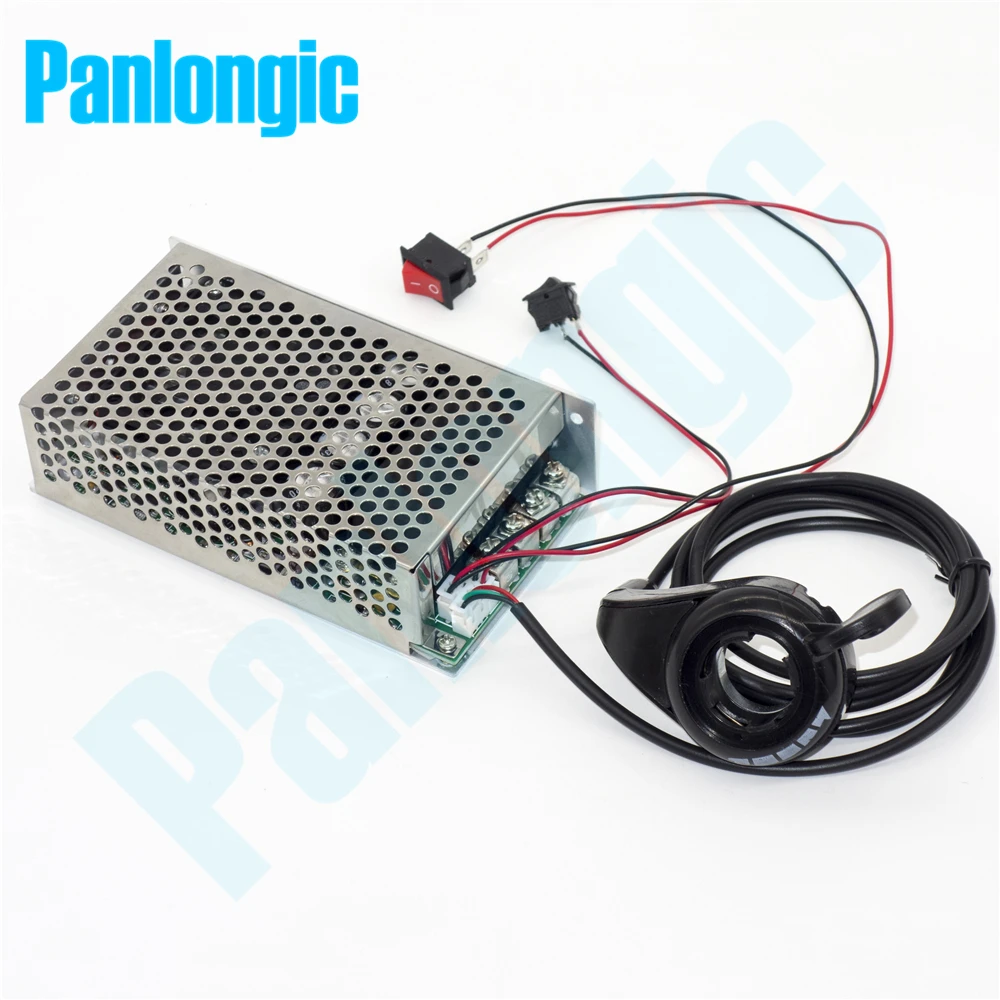 

Panlongic Thumb Hall Throttle 100A 5000W Reversible PWM DC Motor Speed Controller 12V 24V 36V 48V Soft Start Thumb Accelerator