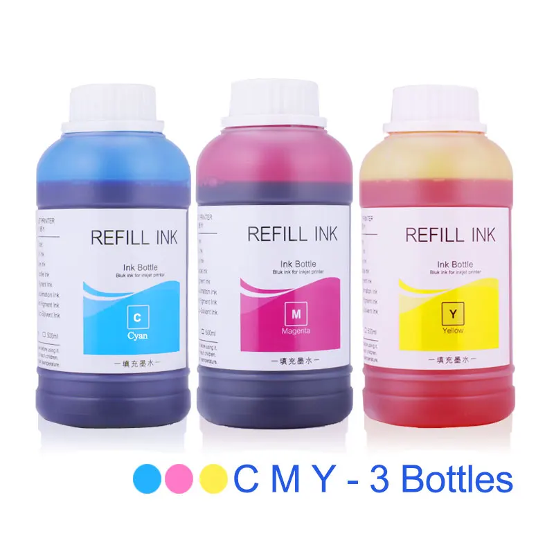 Tri-Colors - C M Y 4x250 мл универсальные чернила на основе красителя для hp Designjet 500 500ps 800 5000 T620 T770 T790 T795 T1110 T1120 Z2100 Z5200 принтер чернила для hp - Цвет: Tri-Colors - C M Y