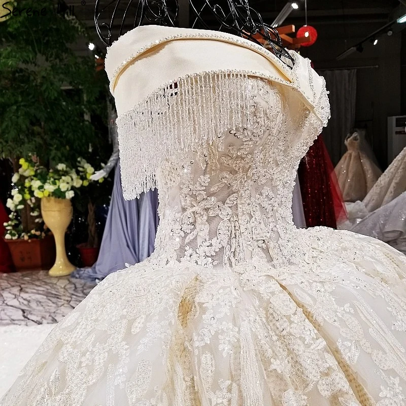 Винтажное роскошное свадебное платье с открытыми плечами на шнуровке 2021 без