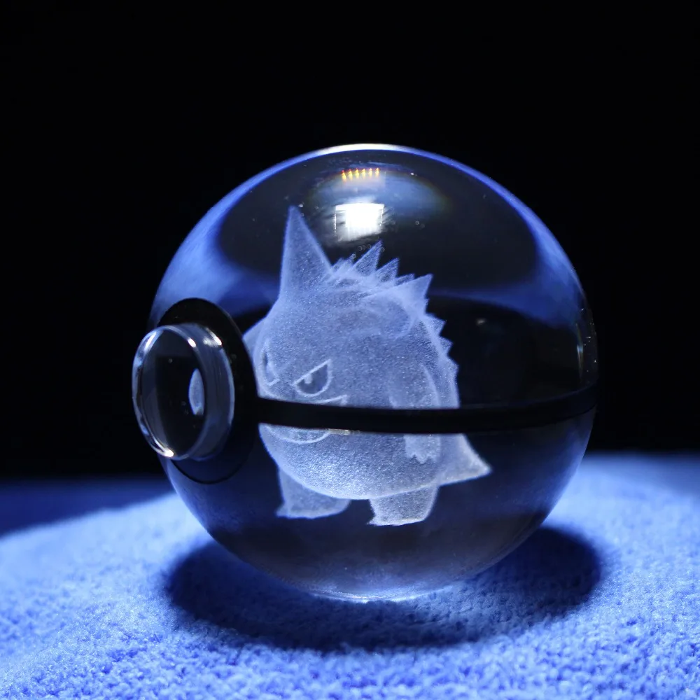 Прямая поставка 2 дюймов 50 мм Хрустальное стекло Pokemon Go Plus экшн-фигурка Pokeball креативные рождественские подарки на день рождения украшение дома