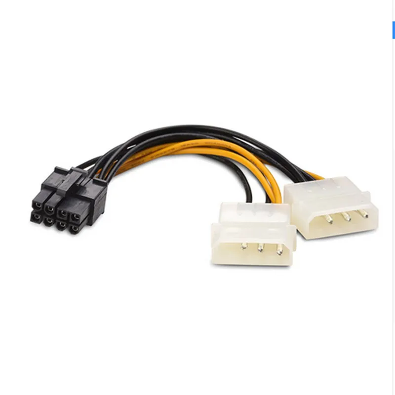 6 дюймов 2 x Кабель преобразователя питания Molex с 4 контактным на 8 контактный PCI Express