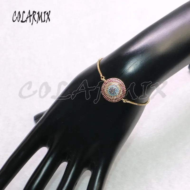 8 шт. модные циркониевые подвески в форме глаз браслет красочные ювелирные