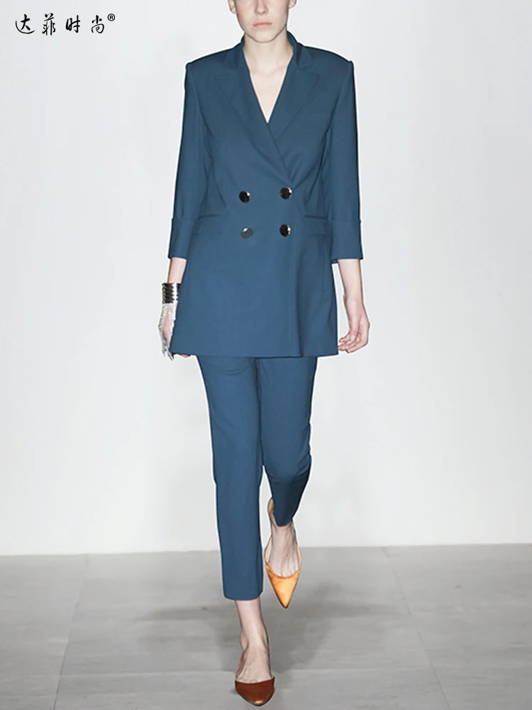 

New Arrival 2018 Spring Women Ladies Fashion Two-Piece Set Suit Outerwear+Slim Pants Set