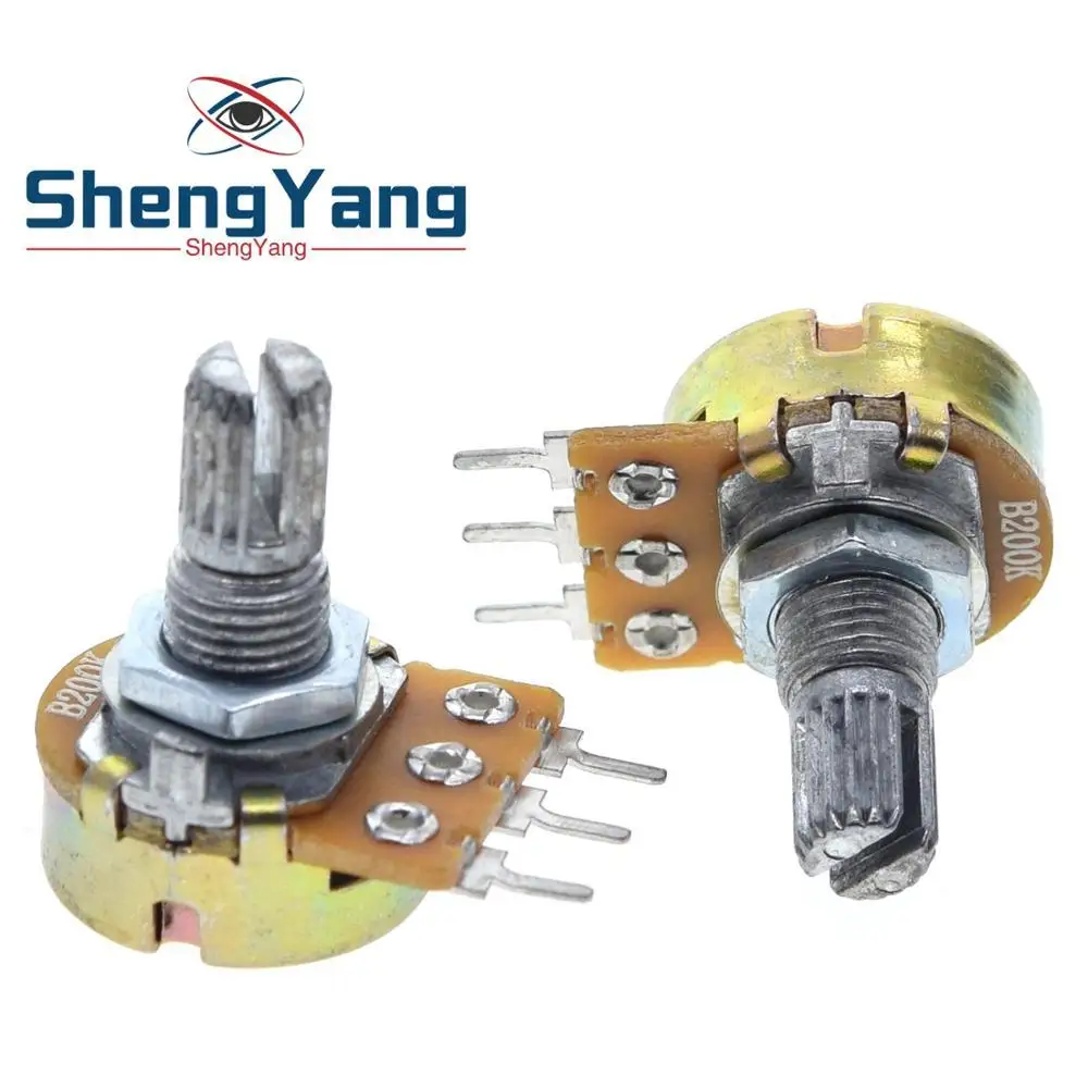 10 шт. ShengYang стерео/pa/потенциометр уплотнения WH148 B1k B2k B5k B10k B20k B50k B100k B250k B500k B1M 15 мм 3