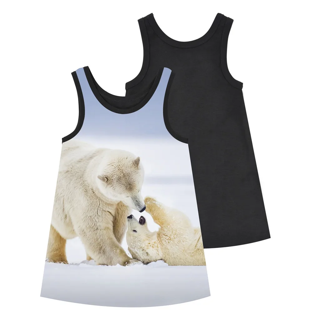 Girls Dresses big brand The polar bear Print Children Designer baby Kids Clothes Fashion clothing BABY dress Summer style kids | Детская
