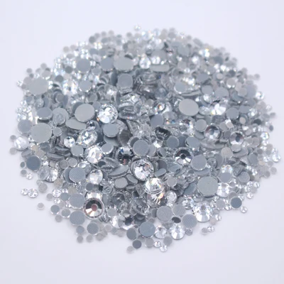 HQ-crystal 2500 шт смешанный размер круглые Кристаллы с плоской задней стороной Стразы DIY ремесла стеклянные камни Клей исправление стразы для ткани одежды - Цвет: HQ-crystal
