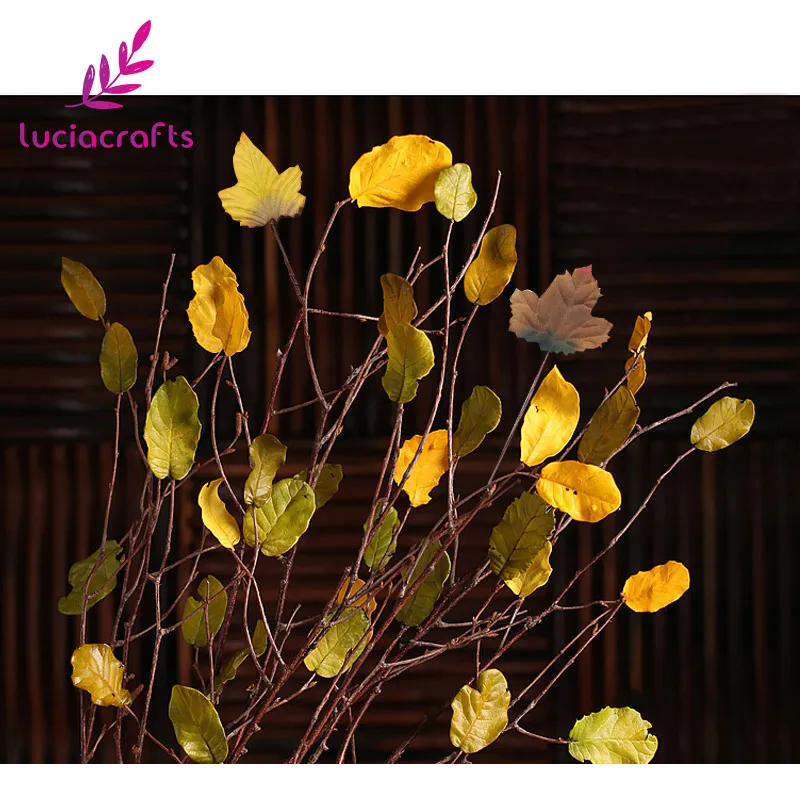 SALE Lucia crafts 24pcs Artificial Leaf Silk Cloth Green Leaves Florist DIY Home Party Wedding Decorative Accessories CA0809 | Дом и сад