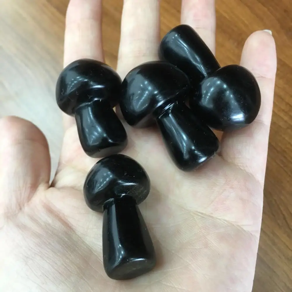 Натуральный ручная резная черная искусственная кожа гриб очень милый