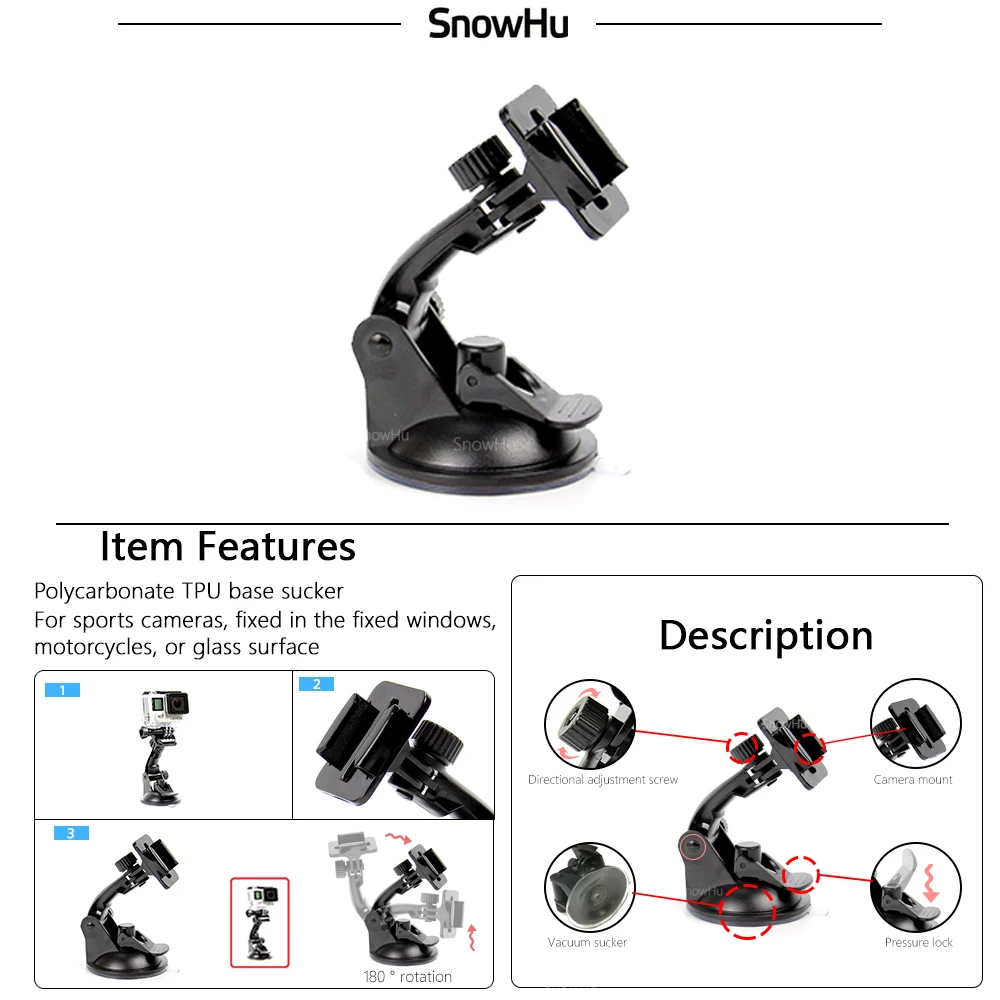 SnowHu для Gopro Hero Y90 аксессуары трошал диск Шлем Повязка на грудь большая сумка Go pro hero