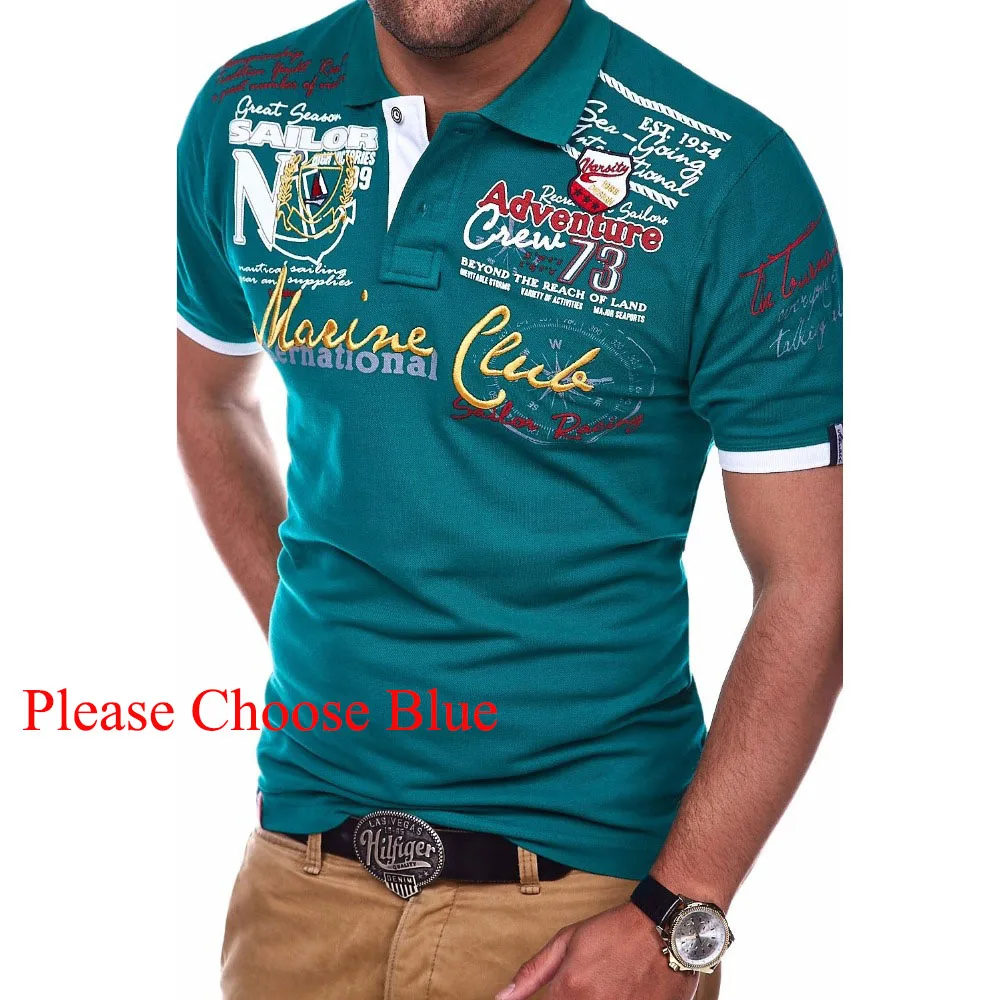 Мужская хлопковая рубашка-поло Zogaa повседневная классическая с буквенным