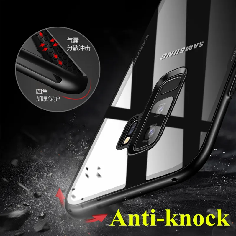 Закалённое Защитное стекло для samsung S9 плюс Чехол бампер на Galaxy + S9plus Мягкие TPU ясно