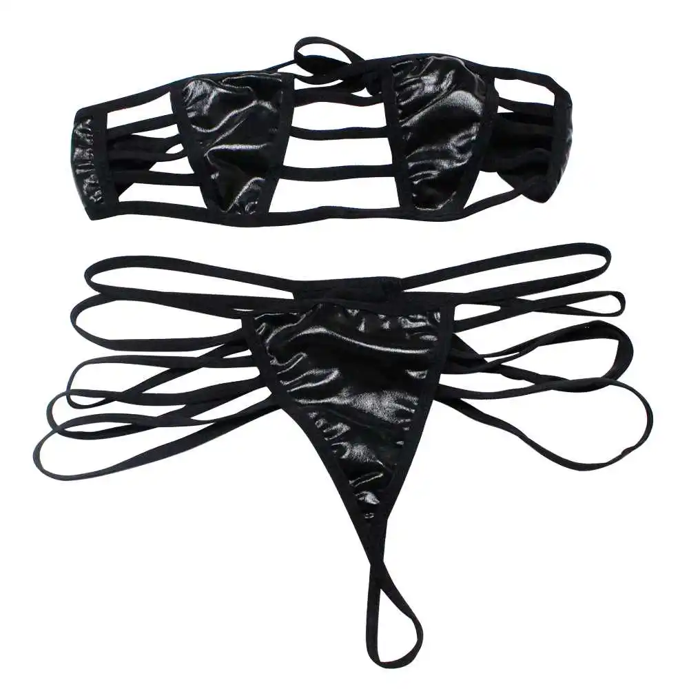 Кожа сексуальное женское белье Для женщин Lady комплект Нижнее Бельё для девочек