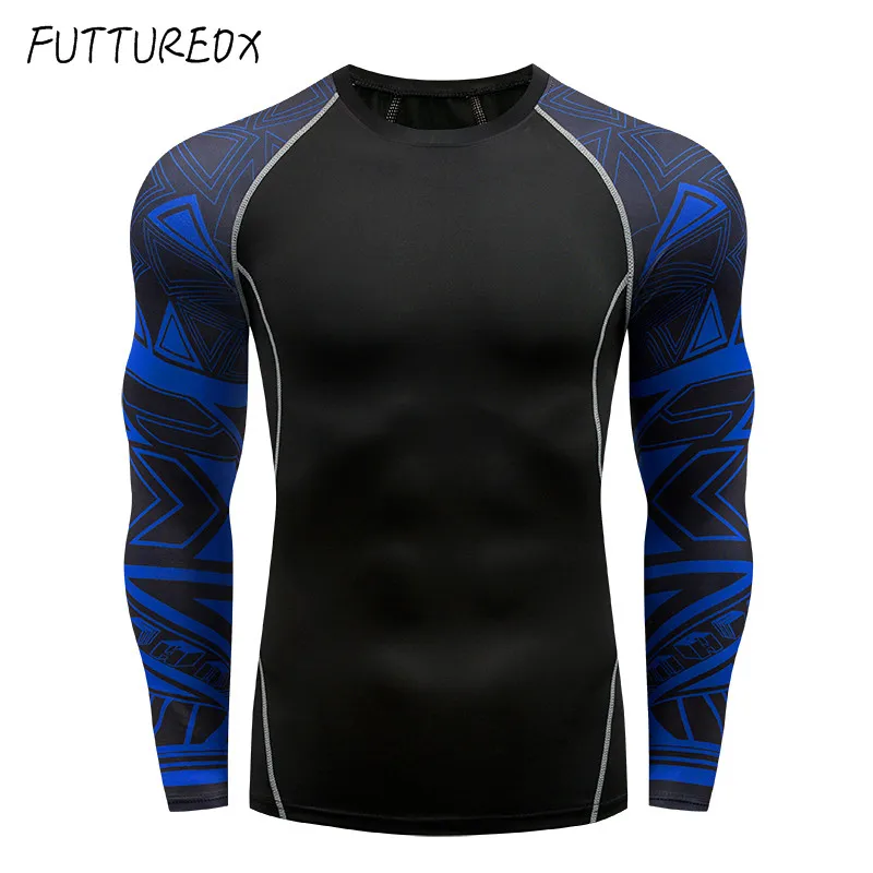 Компрессионная одежда мужская Функциональная футболка с длинным рукавом ММА