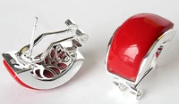 hot sell noble hot sell new beautiful new 925 silver red coral stud earrings 13x20mm 5 29