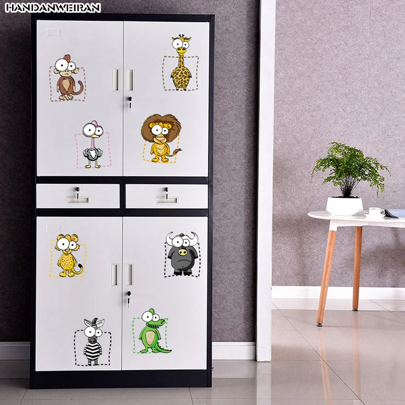 

Cartoon Small Animal Refrigerator Wall Stickers For Children's Bedroom Room Decorative Removable Vinyl Home Furnishing Decor