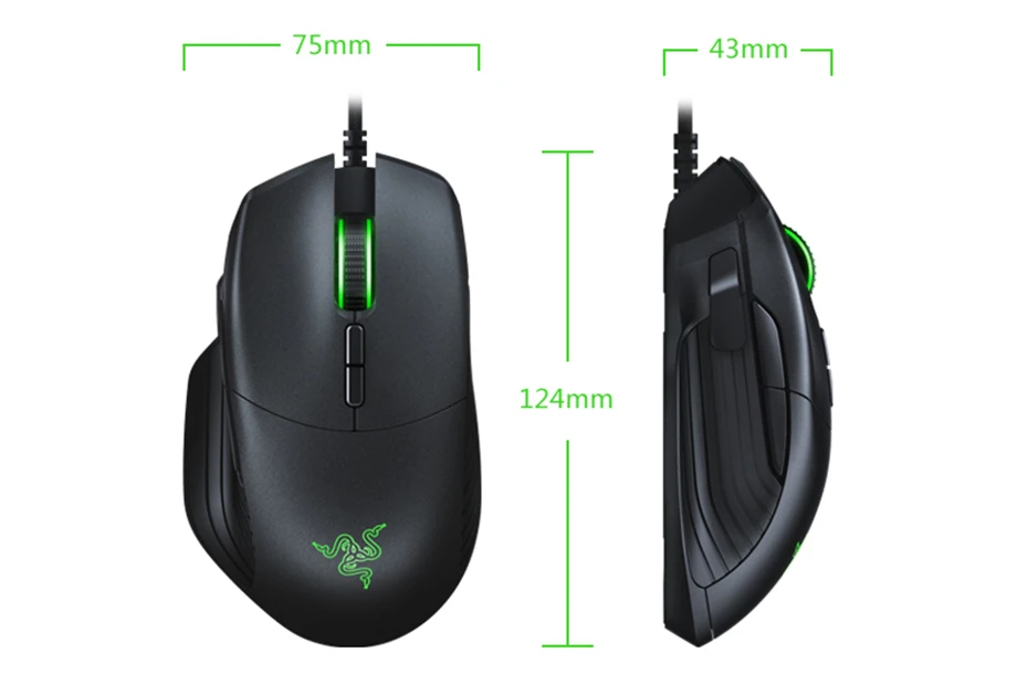 Игровая мышь razer Basilisk 64000/16000 dpi 5G Оптический сенсор Chroma RGB FPS настраиваемая проводная мышь с сопротивлением колесу прокрутки