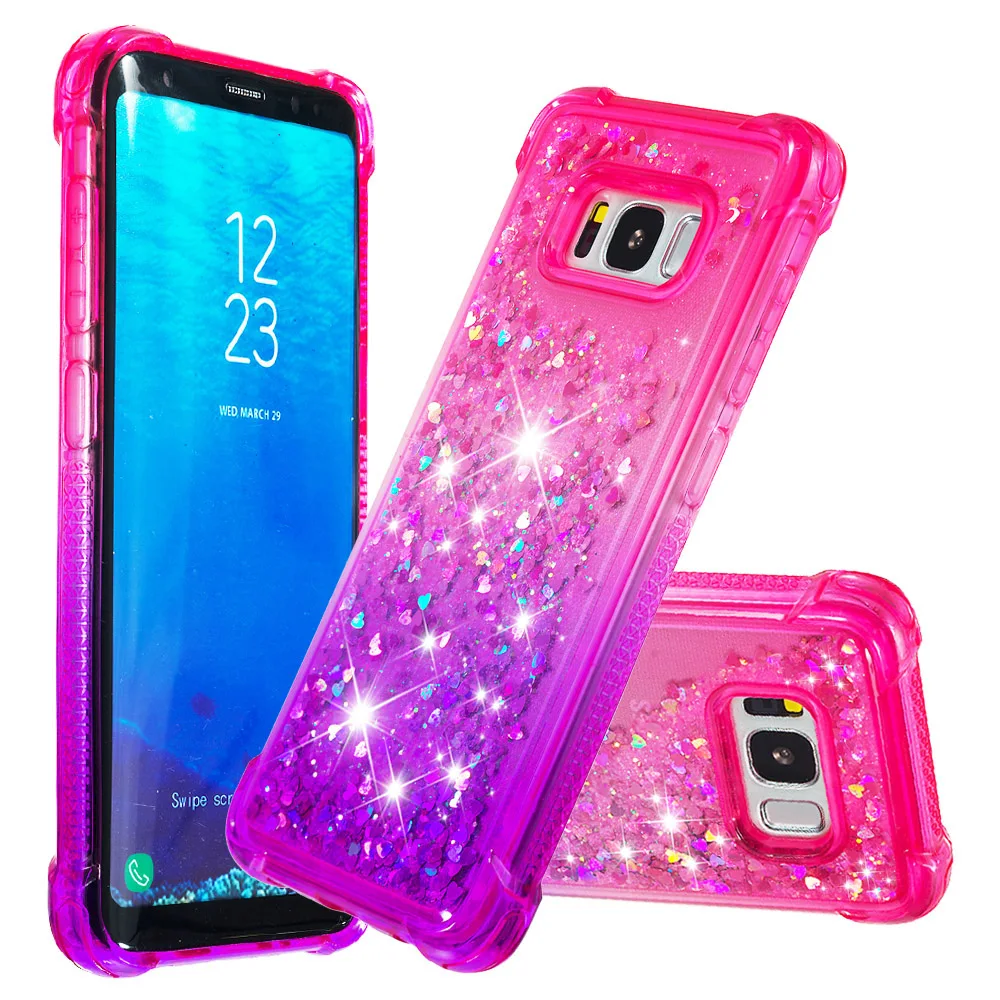 Для Samsung Galaxy S8 жидкий песок градиент ТПУ чехол Блестящий зыбучий для galaxy