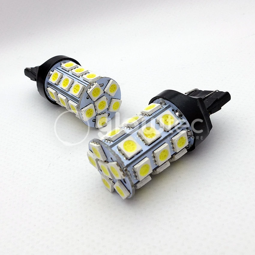 Оптовая продажа 10 шт. белые светодиодные стоп сигналы T20 27SMD 5050 лампы заднего