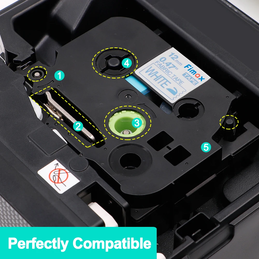 Совместимая для Brother P touch TZe-FA3 TZe-FA231 тканевая самоклеящаяся лента для этикеток TZeFA3 TZ-FA3 12 мм бело-синяя для печати этикеток.