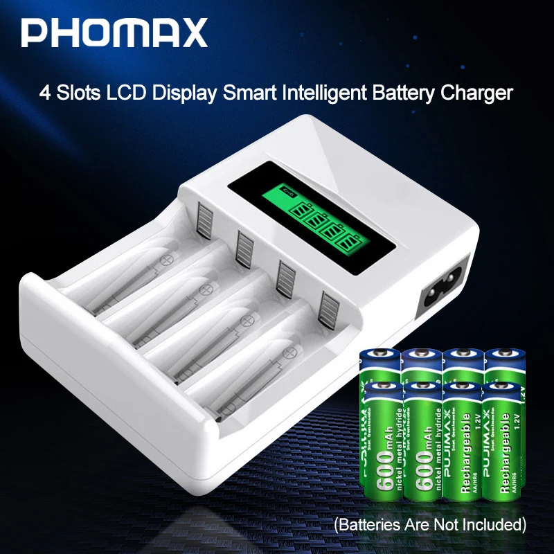PHOMAX LCD 004 зарядное устройство для бытовой батареи с 4 слотами интеллектуальное