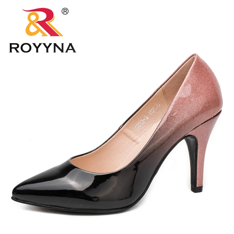 Новое поступление модные стильные женские туфли лодочки ROYYNA с острым носком