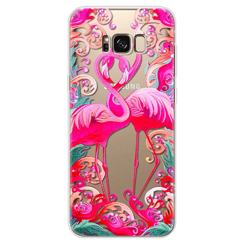 2huoniao Фламинго чехол для samsung Galaxy S5 S6 S7 край S8 S9 Plus Note 8 9 A3 A5 A6 A8 J2 J3 J5 J7 Prime ТПУ прозрачный чехол для телефона - Цвет: 2huoniao