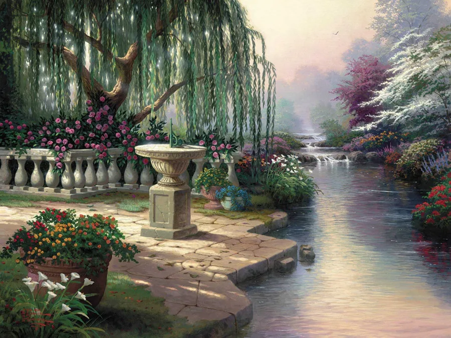 Thomas Kinkade вышел с ветром HD печать абстрактная живопись напечатанная на постеры
